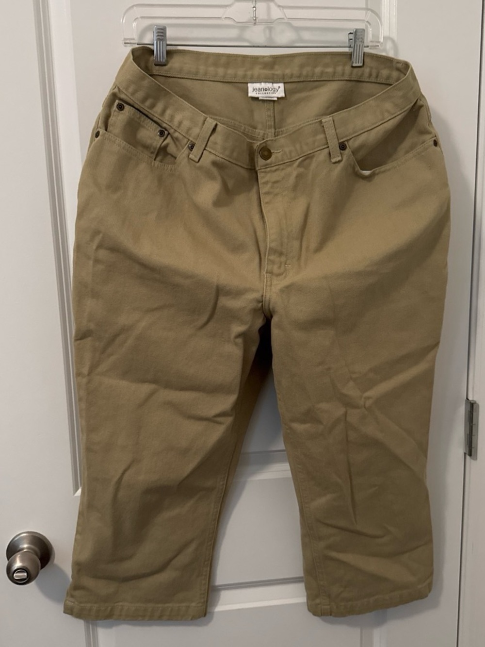 Jeanology Women’s Cropped Chino Jeans in Tan